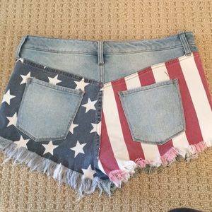 High Rise American Flag shorts